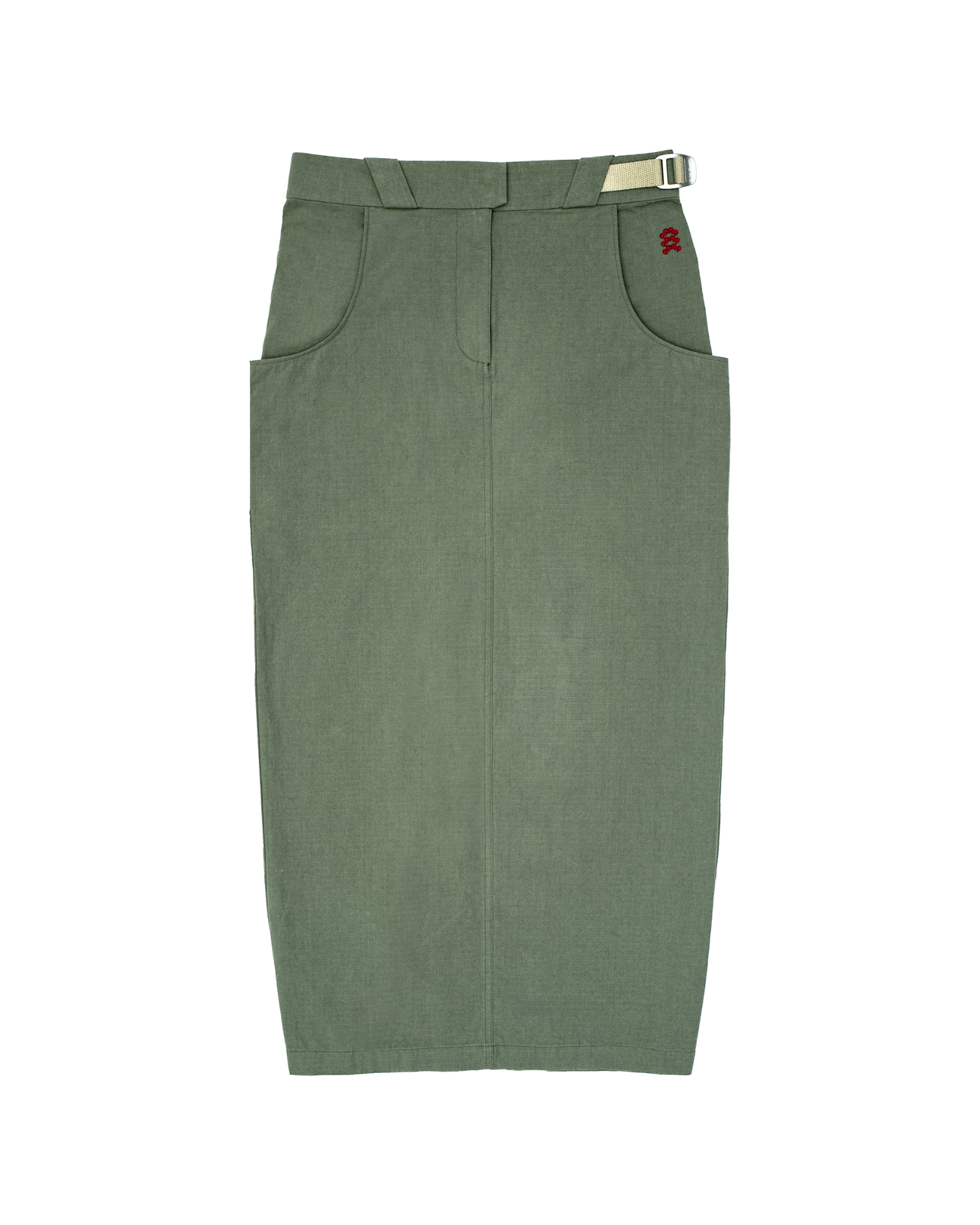 Cotton Ripstop Cargo Maxi Skirt