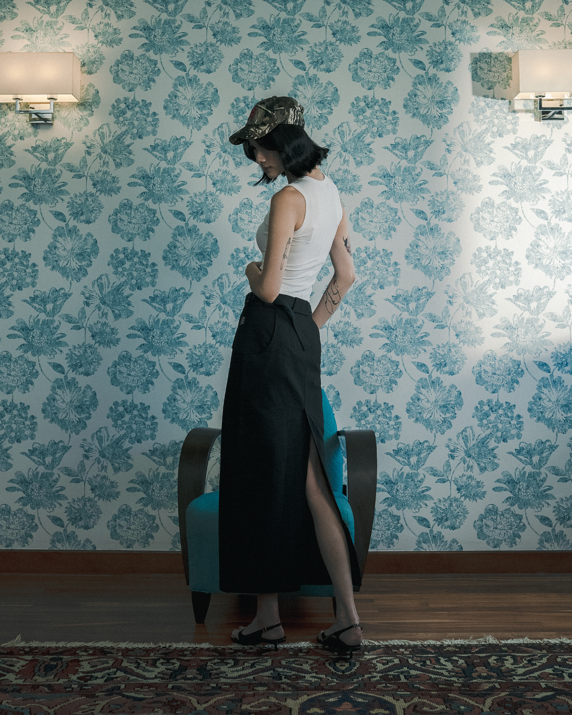 Cotton Ripstop Cargo Maxi Skirt