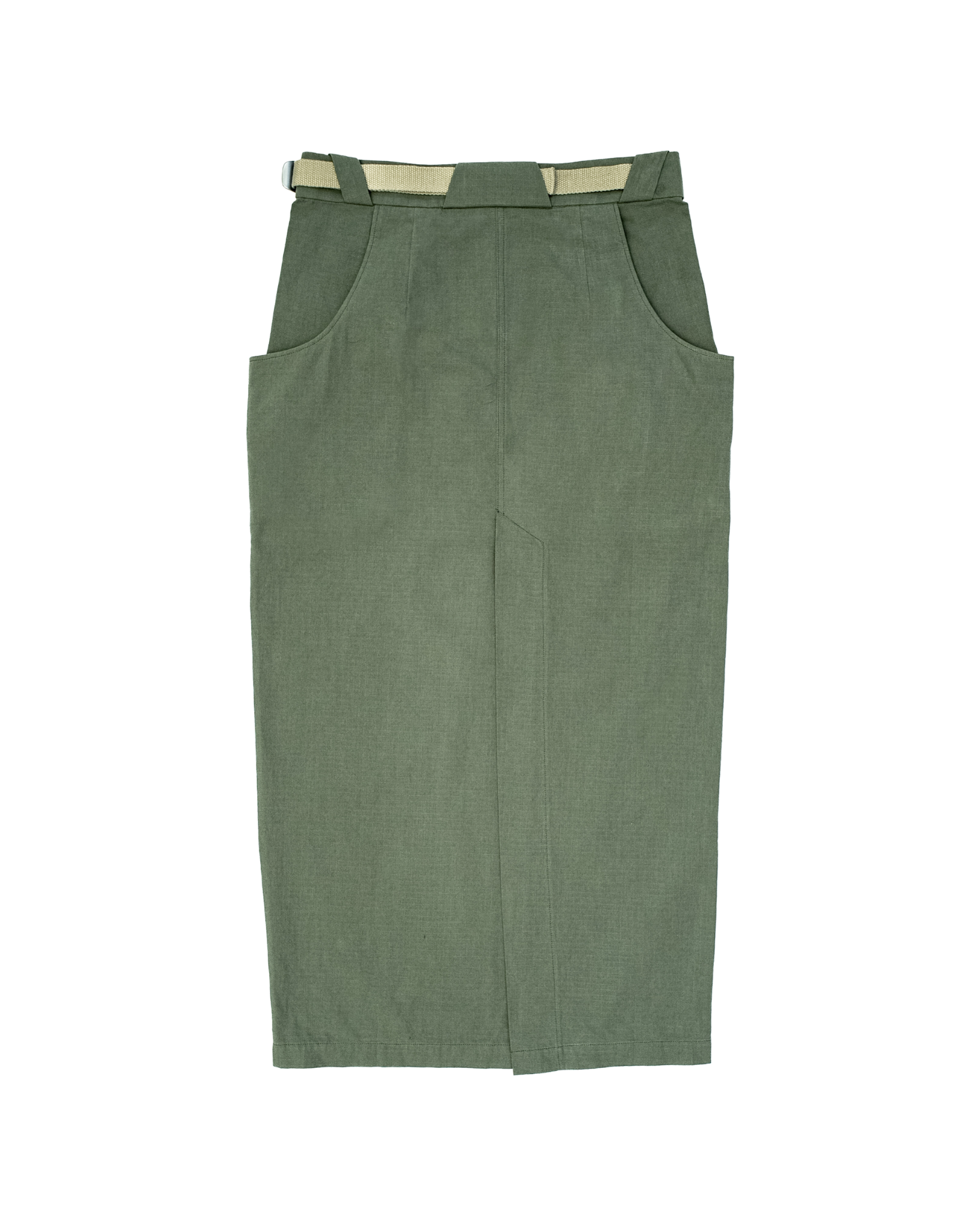 Cotton Ripstop Cargo Maxi Skirt