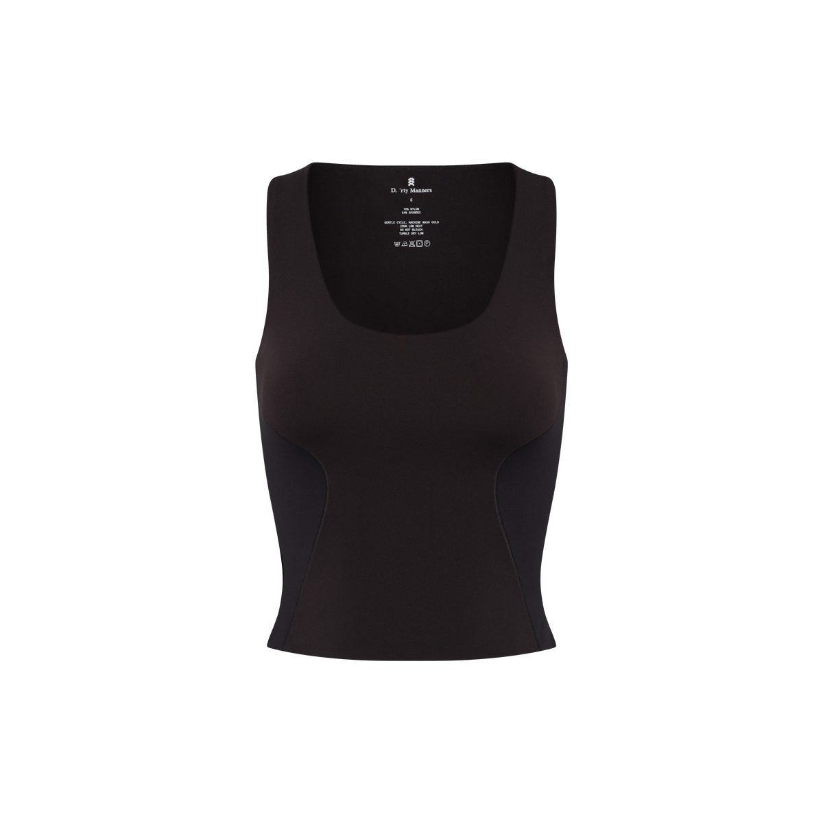 Ambr Contour Tank in Dark Brown, flat lay, front