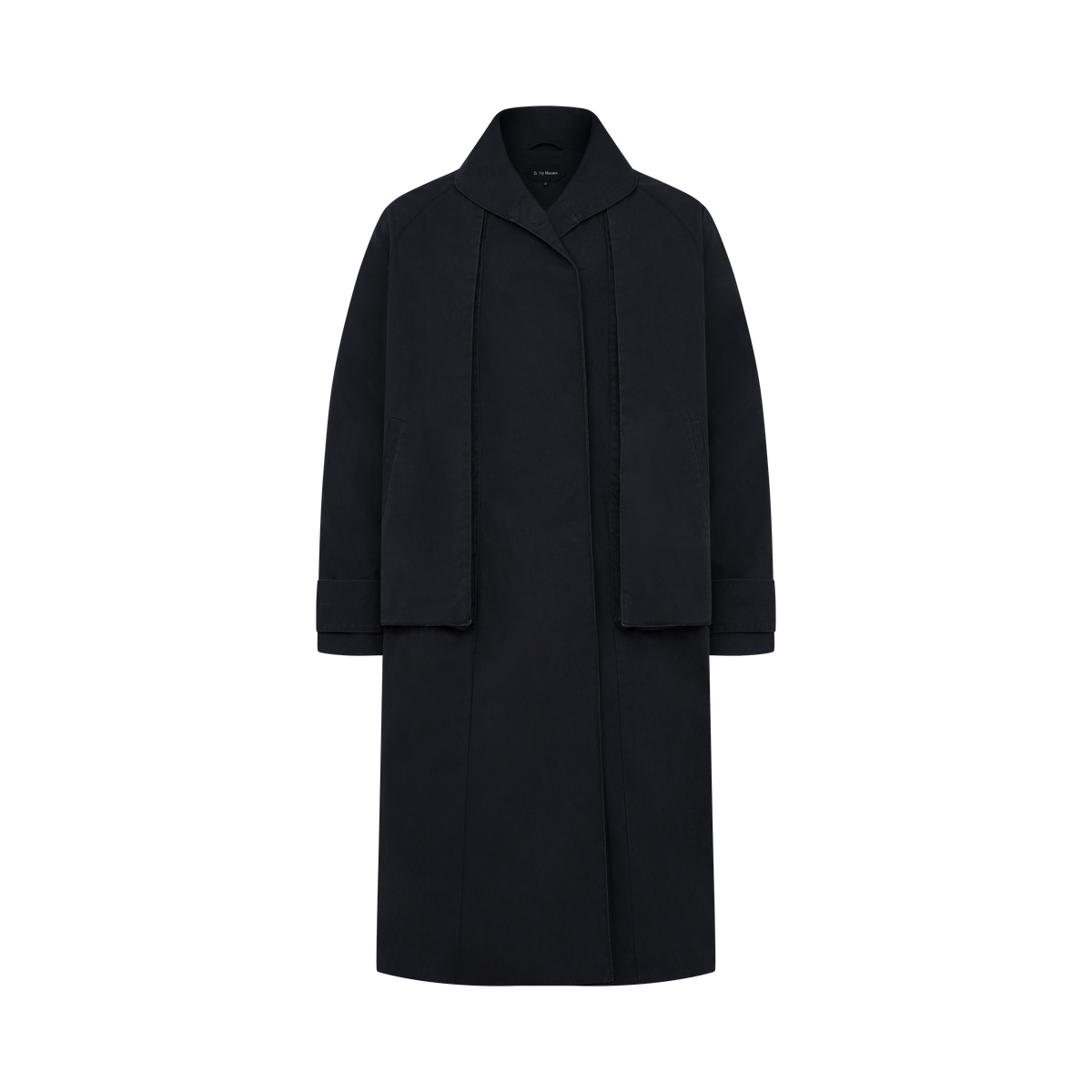 Arka Cargo Trench Coat in Grey, flat lay, front