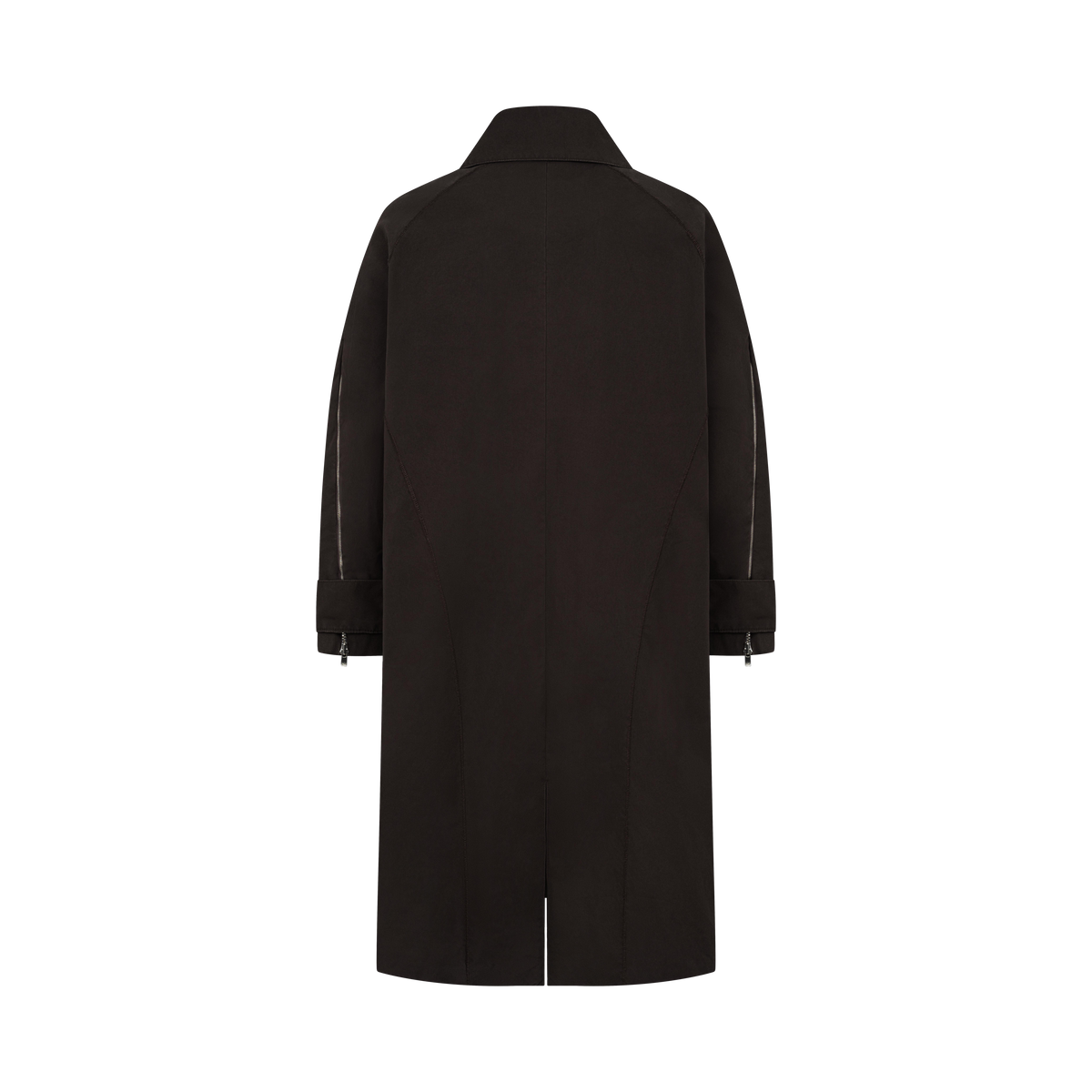 Arka Cargo Trench Coat in Brown, flat lay, back