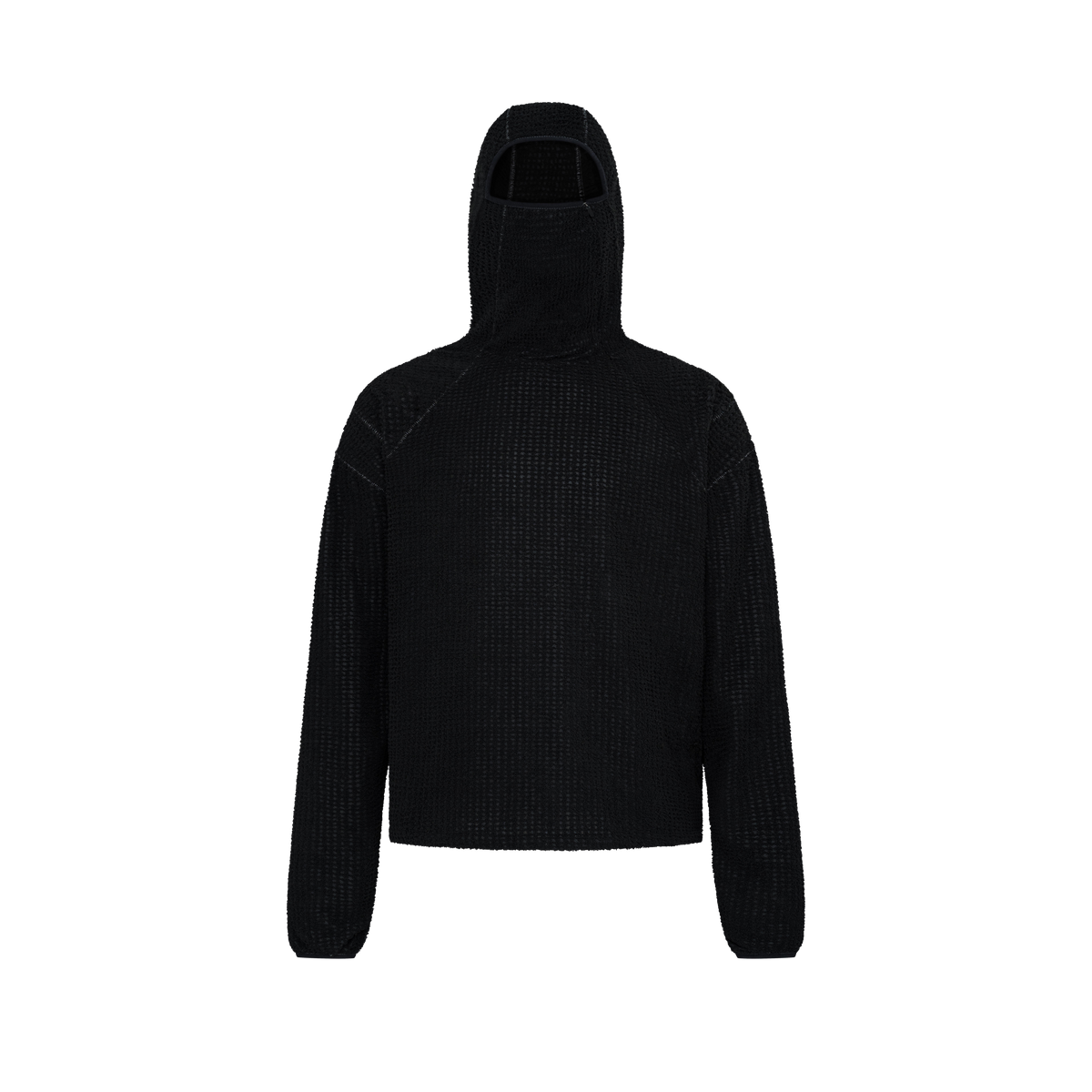 Kyne THERMOLITE® Balaclava Fleece in Black, flat lay, front