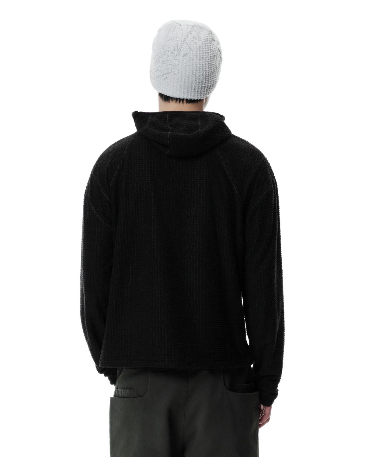 Kyne THERMOLITE® Balaclava Fleece in Black, back view on model