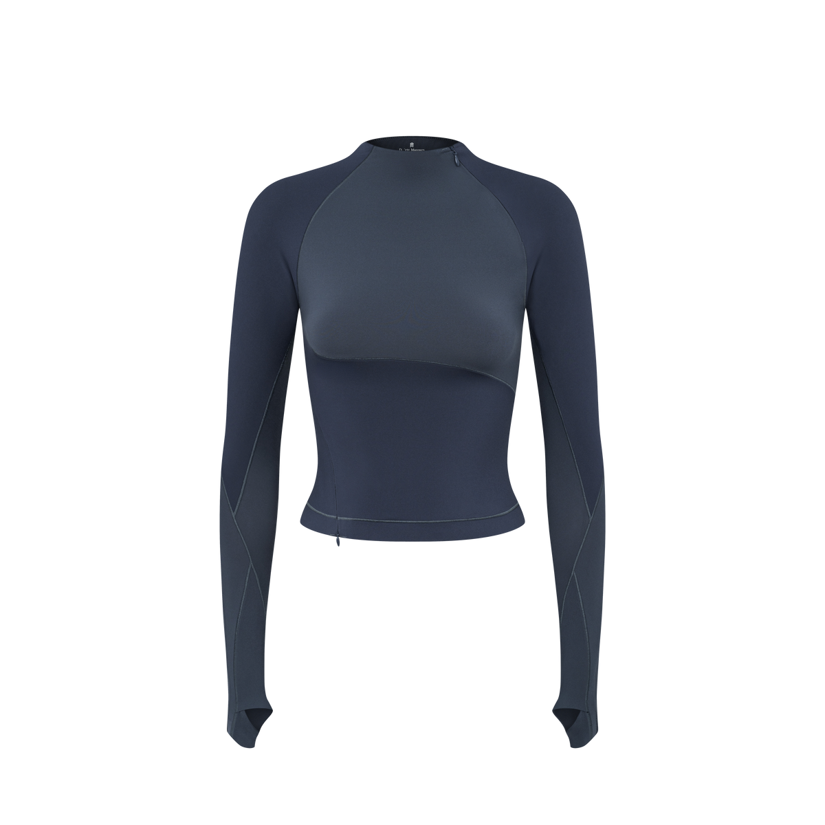 Mora Active Top in Grey Blue, flat lay, front