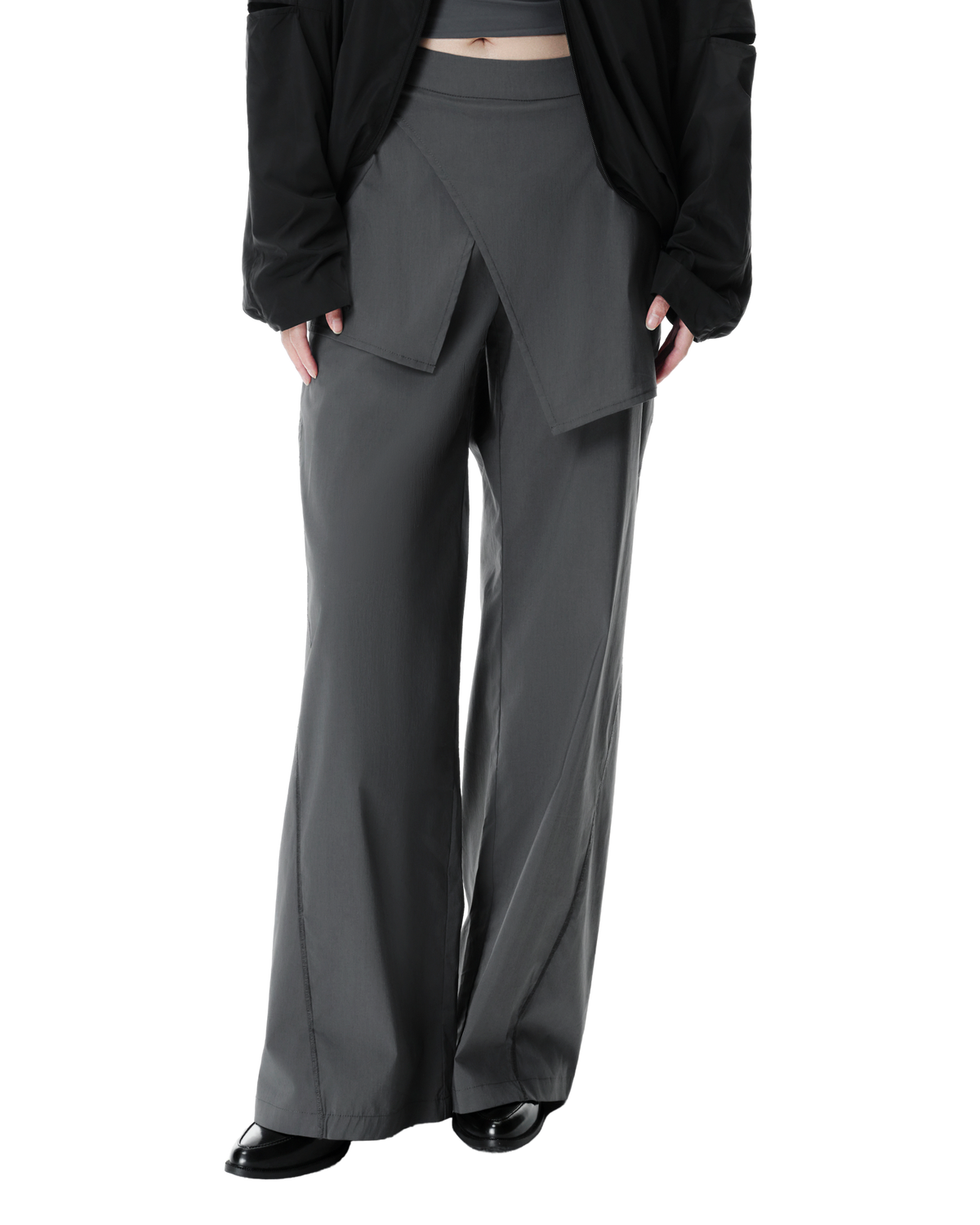 Neo Skort Pants in Grey, front view on model