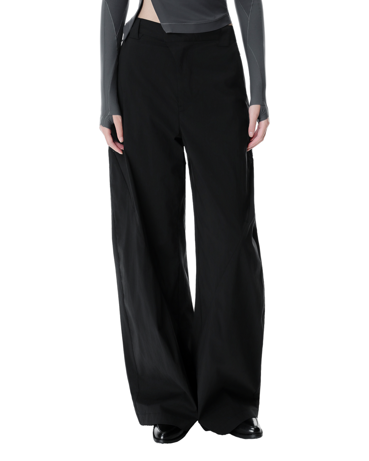 Osse Technical Pants in Black, front view on model