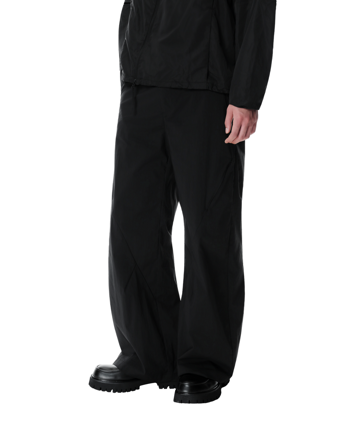 Osse Technical Pants in Black, front view on model