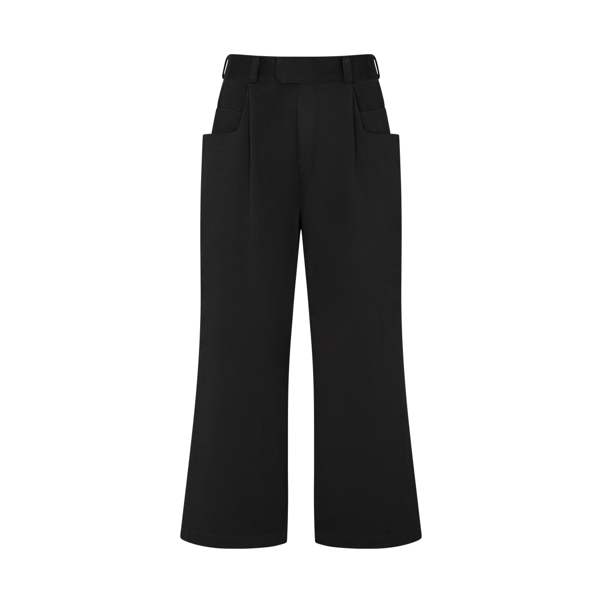 Ryg Pleated Trousers in Washed Grey, flat lay, front