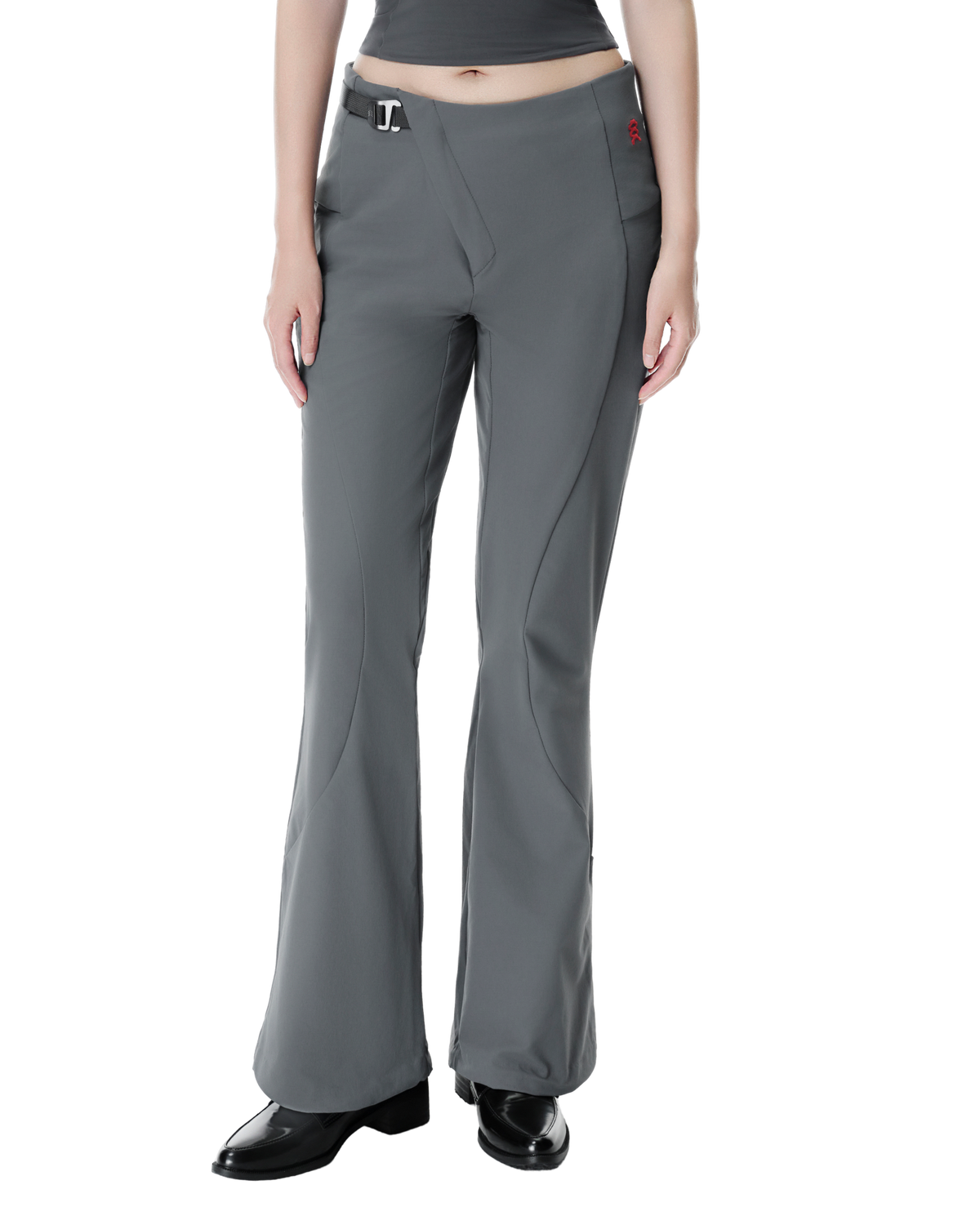 Soma Bootcut Pants in Grey - front view on model