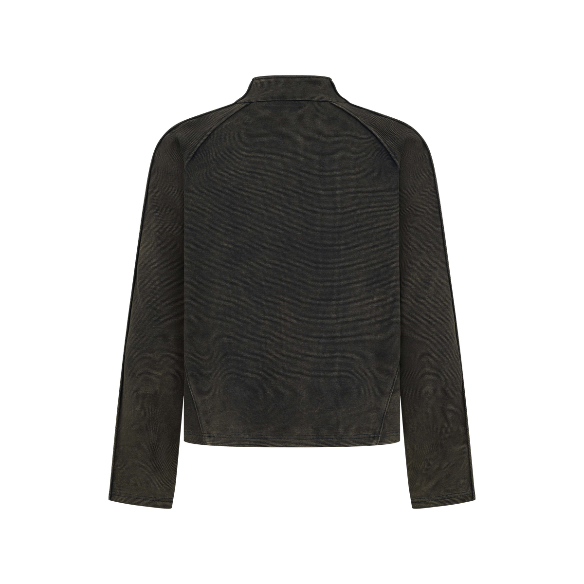 Talus Half-Zip Pullover in Washed Grey, flat lay, back