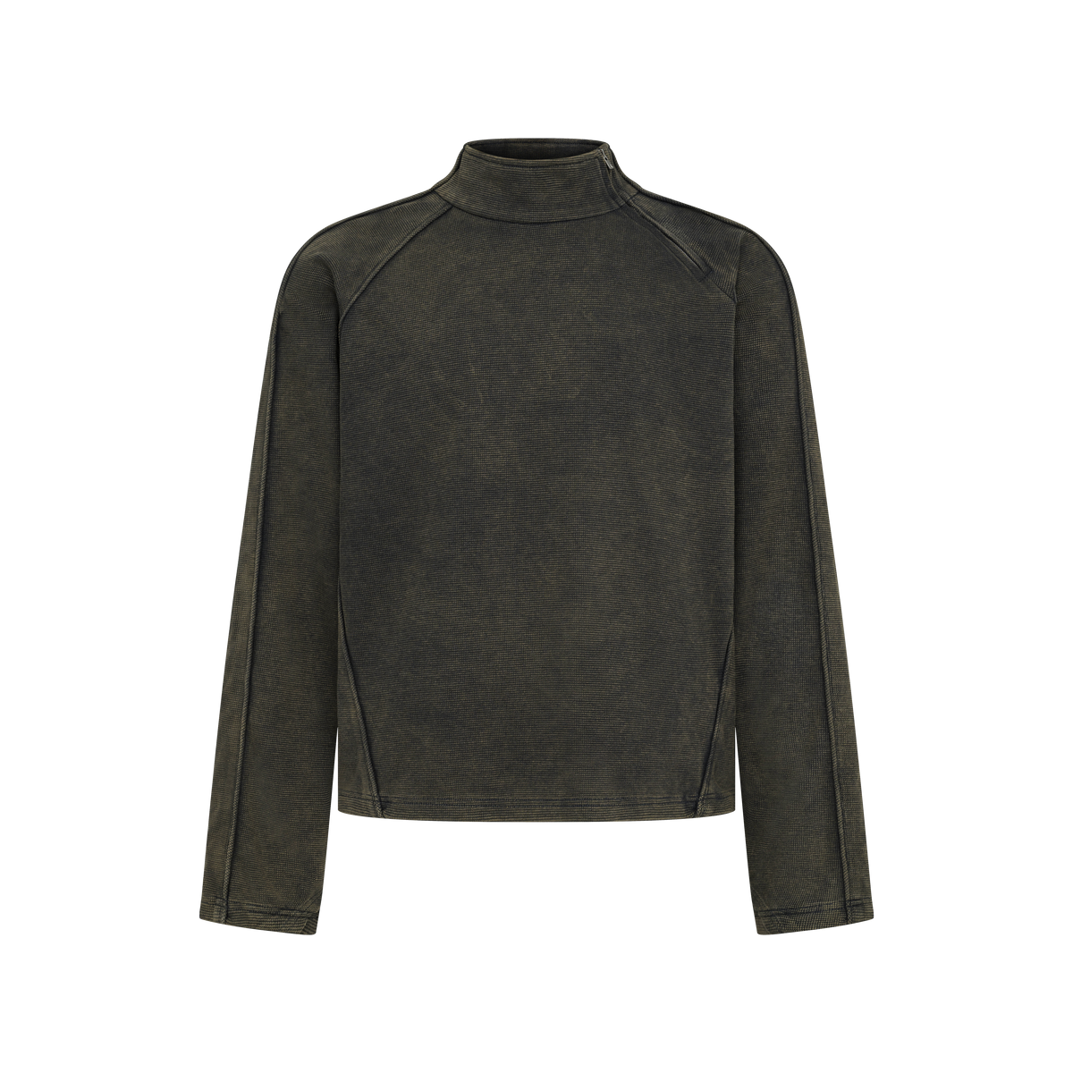 Talus Half-Zip Pullover in Washed Grey, flat lay, front
