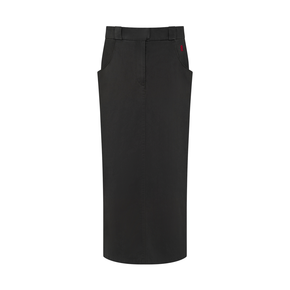 Vea Column Skirt in Washed Grey, flat lay, back