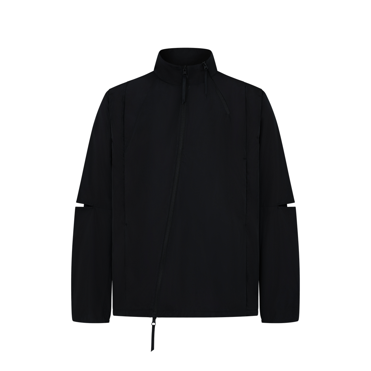 Vex Windbreaker in Black, flat lay, front