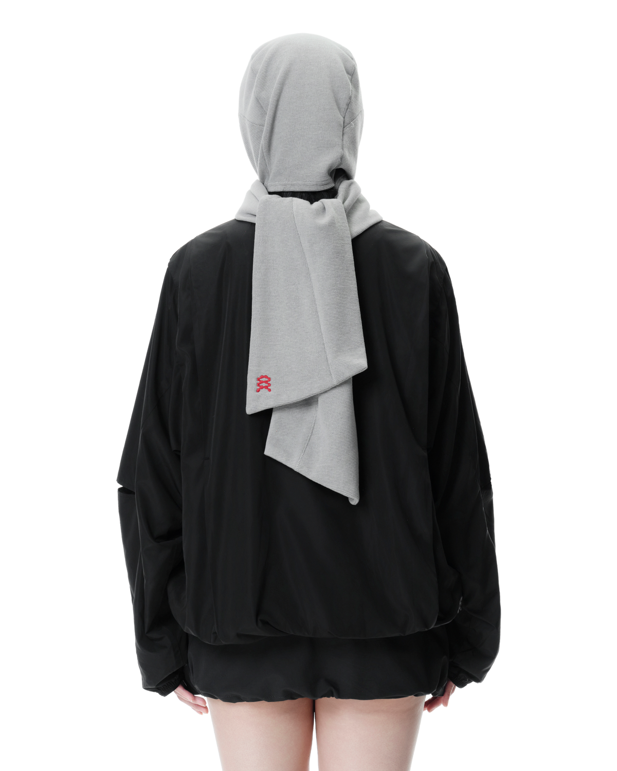 Vex Windbreaker in Black, back view on model