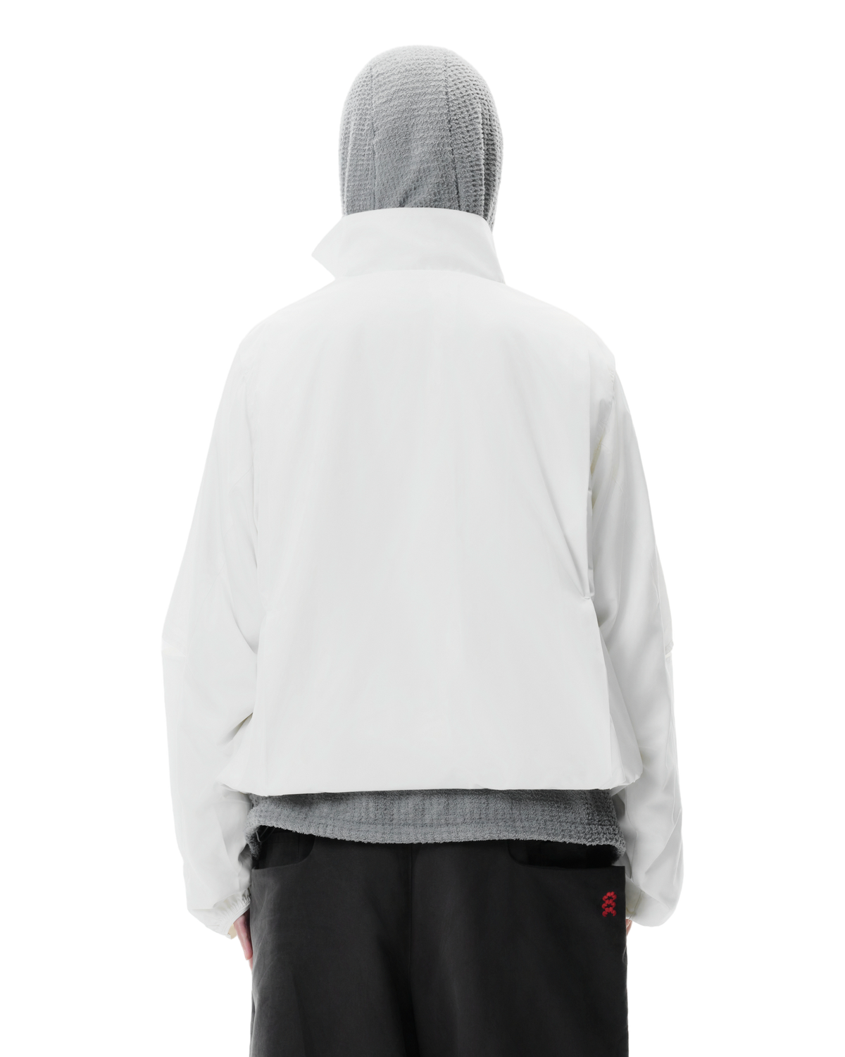 Vex Windbreaker in Ivory, back view on model